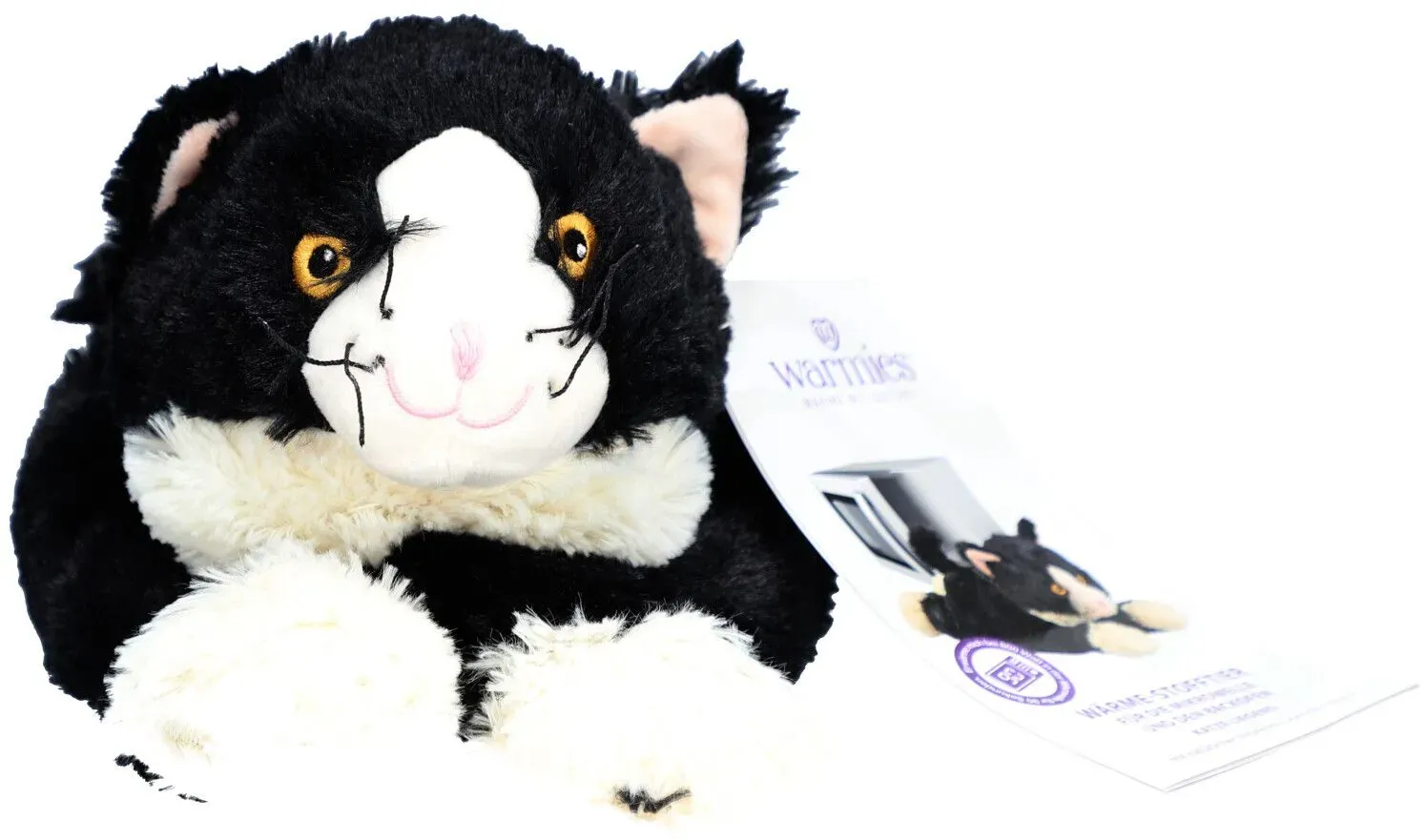 Warmies Chat en Peluche Chauffante 26 cm gris foncé