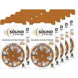 Energizer Sound Energy Hörgerätebatterien Größe 312 (60 Stück) Vorratspack, Zink-Luft, Lange Laufzeit, quecksilberfrei, Batterien für Hörgeräte & Hörhilfen, Exklusiv bei Amazon