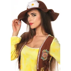 Hippie Schlapphut mit Blume - OS
