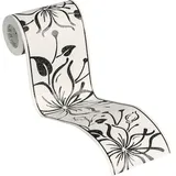A.S. Creations Bordüre floral jung 5,00 m x 0,13 m schwarz/silber/weiß 346629