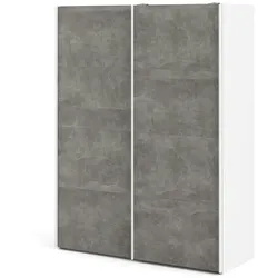 Veto Schiebetürenschrank B150 cm 2 Türen Weiß und Betondekor.