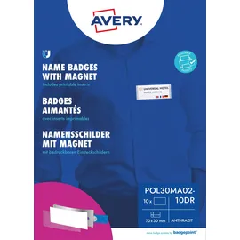 Avery Zweckform badgepoint GmbH badgepoint Namensschild »Polar® POL30MA02-10DR 70x30mm an 10St.