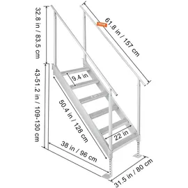 Vevor Badeleiter 800x1850x2092mm Aluminiumlegierung