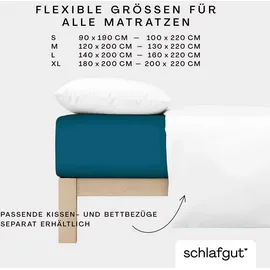 schlafgut Premium Baumwolle 140 x 200 - 160 x 220 cm petrol deep