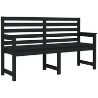 Furnicato Gartenbank Schwarz 159,5x48x91,5 cm Massivholz Kiefer