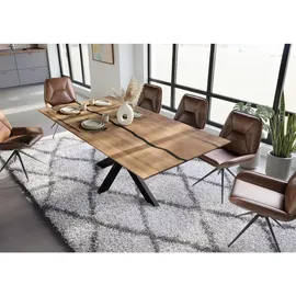MASSIVMOEBEL24.DE Mango 200 x 74 x 100 cm natur lackiert/schwarz