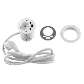 Kalb Material Für Möbel Einbausteckdose 1-fach 230V 16A Weiß