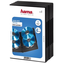 Hama DVD-Hülle für 4 Discs, schwarz, 5 Stück (51186)