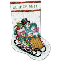 Design Works Crafts Kreuzstich Stickpackung Weihnachtsstrumpf Schneerodeln, Zählmuster