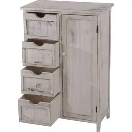 Mendler Kommode HWC-D12, Schrank Schubladenkommode, Shabby-Look Vintage 82x55x30cm weiß