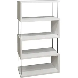 58 aufm Kessel Bücherregal 66 x 33 x 126 cm Weiß/Grau