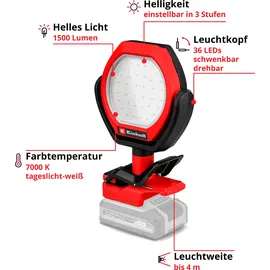 Einhell Arbeitsleuchte Kunststoff rot 1500 lm ohne Akku
