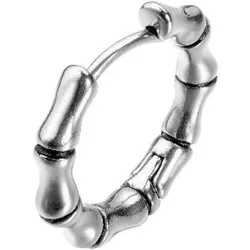 Single-Creole »Schmuck Geschenk Ohrschmuck einzeln Bones«, 99684454-0 edelstahlfarben-schwarz
