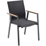 Solpuri Soul Stapelsessel - 305 - anthrazit Armlehne Teak