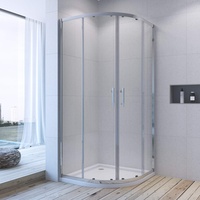 AQUABATOS® 80 x 80 x 195 cm Duschkabine eckeinstieg Viertelkreis Rund Dusche Schiebetür Duschabtrennung Runddusche Duschtrennwand 6mm ESG Nanobeschichtung Glas