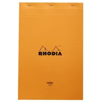 Rhodia 19660C - Notizblock N°19 (DIN A4+, 21 x 31,8 cm, mikroperforiert, liniert mit Rand, 80 Blatt, gelbes Papier) 1 Stück orange