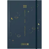 Brunnen Schülerkalender 2024/2025 Universe 2 Seiten = 1 Woche A5 208 Seiten dunkelblau