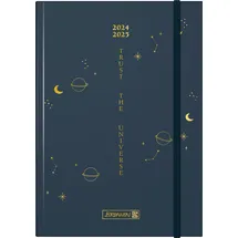 Brunnen Schülerkalender 2024/2025 Universe 2 Seiten = 1 Woche A5 208 Seiten dunkelblau