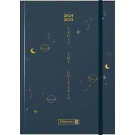 Brunnen Schülerkalender 2024/2025 Universe 2 Seiten = 1 Woche A5 208 Seiten dunkelblau