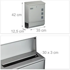 Relaxdays Edelstahl inkl. Zeitungsrolle (10020767)