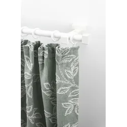 Gardinenstange GARESA "CUBUS", weiß, L:460cm Ø:20mm, Holzwerkstoff, Metall, Gardinenstangen, Vorhanggarnitur, verlängerbar, Endkappe, mit Ringe