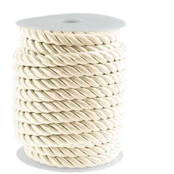 maDDma 10m Kordelschnur glänzend gedreht ca. 8-10 mm Seil, hellcreme beige