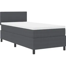 vidaXL Boxspringbett 90 x 200 cm Dunkelgrau/Weiß