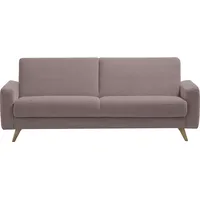 3-Sitzer EXXPO - SOFA FASHION "Samso, elegant und bequem, aktueller Cord Bezug, Kippcouch", braun (old rose), B:222cm H:89cm T:93cm, 100% PES, Sofas, hochwertige Verarbeitung, Schlafsofa inkl. Bettfunktion und Bettkasten