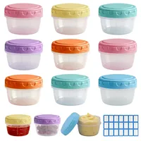 ZYNERY 12 Stücke Kleine Dosen mit Deckel Plastik, kleine Gefrierdosen 80 ml, Wiederverwendbare Snackdose, Auslaufsichere Schraubverschluss Plastikbehälter, für Snacks, Saucen