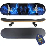 BEST SPORTING Skateboard Lion – Robustes Holzdeck & ABEC 5 Kugellager für Anfänger & Fortgeschrittene – Skateboard Löwe