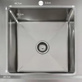 MonsterShop Gastrospüle Spültisch Edelstahl Spülbecken 1 Becken Links Spültheke Waschtisch - Silber