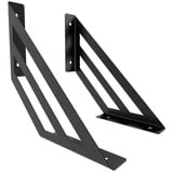 sossai® Wandregalhalter 2er Set Design Regalträger Truss in Schwarzmatt, 2-tlg. schwarz 2,1 cm x 20 cm