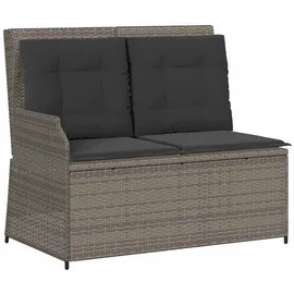 vidaXL Gartenbank 1-tlg mit Kissen 110 x 60 x 75 cm Grau