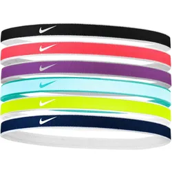 6er Pack NIKE Swoosh Sport Haarbänder mit Silikonstreifen 015 - black/aster pink/white