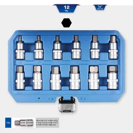 BRILLIANT TOOLS 1/2" Innensechskant Bit-Stecknuss-Satz 12-tlg. 5 - 22 mm