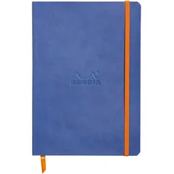 Rhodiarama Notizbuch A5 Softcover, 80 Blatt elfenbein 90g, liniert, mit Gummizugverschluss - Saphir 117408C
