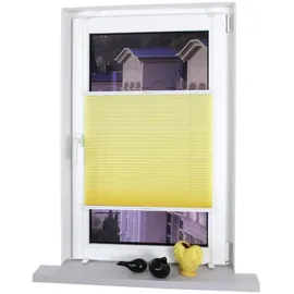 LIEDECO Klemmfix Plissee verspannt 80 x 150 cm gelb