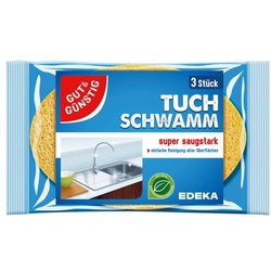 Gut und Günstig 3er-Pack Tuchschwamm »super saugstark« gelb