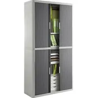 easyOffice Rollladenschrank Metall / Kunststoff, abschließbar, 110 x 204 x 41,5cm (B/H/T) anthrazit