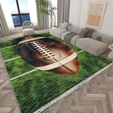 Teppich Wohnzimmer Kurzflor Moderner Holz-American-Football Fußballplatz 140x200 cm Schlafzimmer Teppich Flauschiger Waschbar Teppich, Teppiche für Arbeitszimmer Büro Super Weich Anti-Rutsch