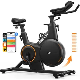 Merach - Heimtrainer Fahrrad, magnetisches Fitnessbike mit APP für Zuhause, Bis 158kg leise,