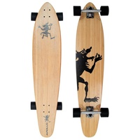 Apollo Longboard Kicktail Board - Hawaiian Wulff - 42" Komplettboard, Brett Classic Shape Kicktail braun