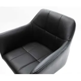 DeLife Barstuhl Yulo-Flex Freischwinger flach Metall Echt-Leder Schwarz