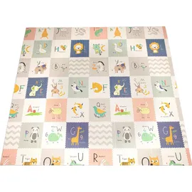 Paco Home Spielmatte Krabbelmatte Baby Matte Faltbar Abwaschbar Wendbar Tier Motiv - Bunt