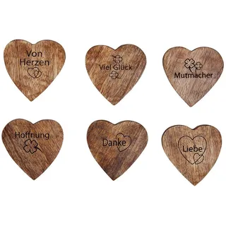 GILDE Holz Handschmeichl Herz Spruch Mangoholz, Herzform