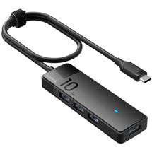 Inateck USB C Hub, USB 3.2 Gen 2 USB C Hub mit 4 USB A Anschlüssen, 10Gbps, 50cm Kabel, Kompatibel mit Windows 7/8/10/11, Linux, Mac OS