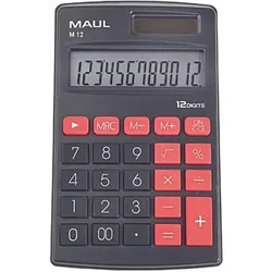 Maul M 12 Taschenrechner Schwarz Display (Stellen): 12 batteriebetrieben, solarbetrieben
