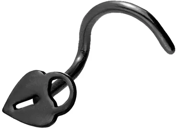 Chirurgenstahl Nasenstecker Spirale HERZ + SCHLOSS
