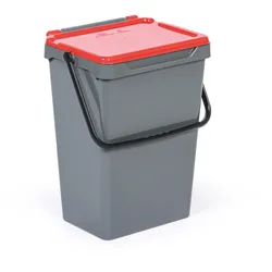 Plastik Mülleimer für mülltrennung, 35 l, grau + rot