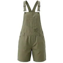 Gardena Damen Latzhose Jeans Latzshorts kurze Hose Baumwolle Olivgrün, Gr. 44